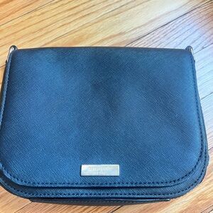 Kate Spade Black Leather Crossbody Bag with Flap Closure